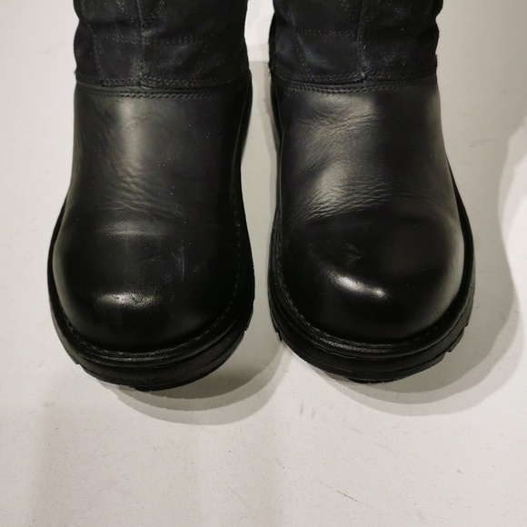 Chaco Boots Women's Arbora Black Distressed Leather Suede Zip Up Winter - Picture 4 of 10